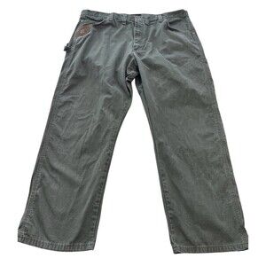 Men's Wrangler Riggs 44x30 Workwear Straight Leg Ripstop Cotton Gray Work Pants